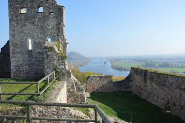 Panorama Blick auf Donau von Burg Donaustauf